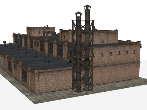 Bangunan industri tua Model 3D