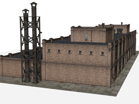 Antigo edif&iacute;cio industrial Modelo 3D