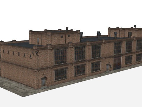 Antigo edif&iacute;cio industrial Modelo 3D