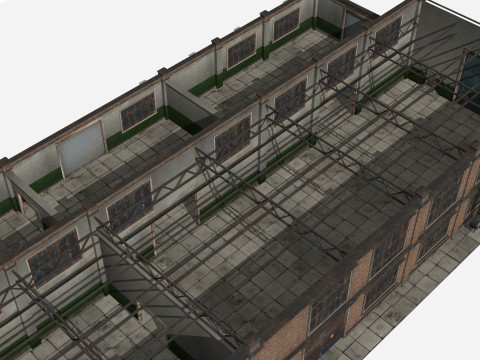 Antigo edif&iacute;cio industrial Modelo 3D