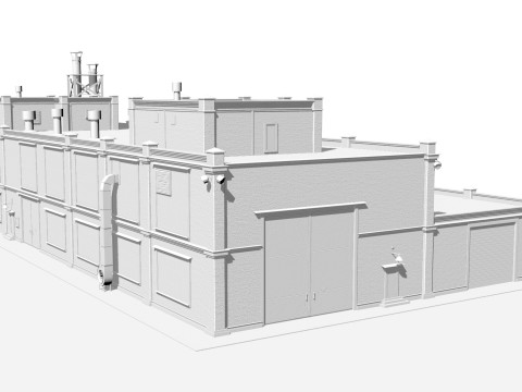 Antigo edif&iacute;cio industrial Modelo 3D