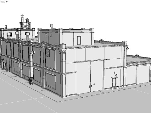 Antigo edif&iacute;cio industrial Modelo 3D