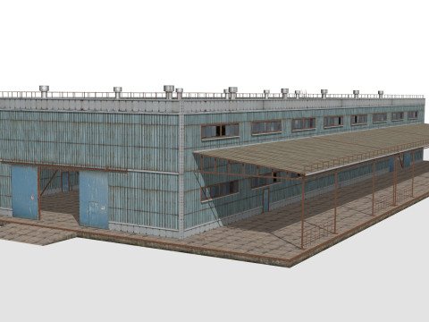 Metal building 3D Model