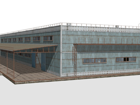 Metal building 3D Model