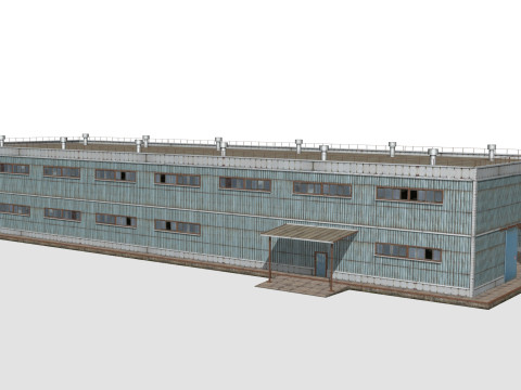 Metal building 3D Model