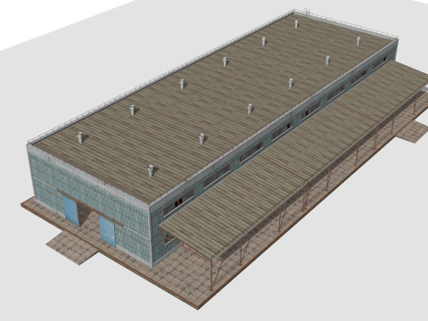 Metal building 3D Model