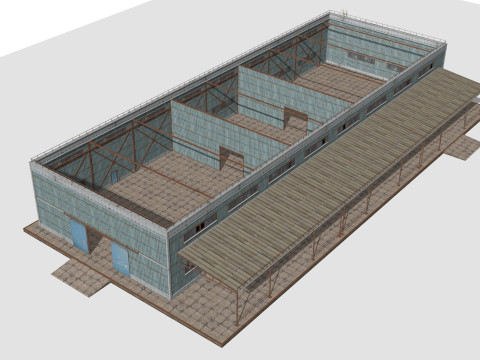 Metal building 3D Model