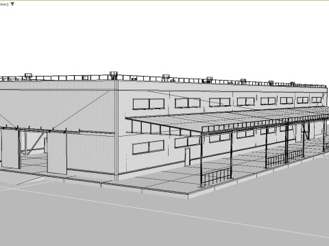 Metal building 3D Model