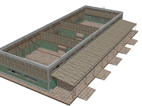 Metal warehouse 3D Model