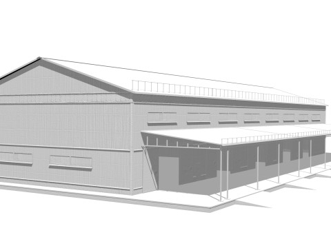 Metal warehouse 3D Model