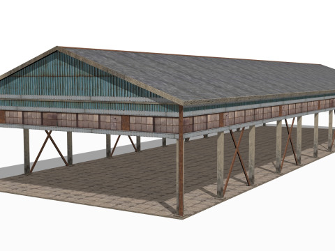 Ancien b&acirc;timent industriel Modèle 3D
