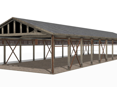 Ancien b&acirc;timent industriel Modèle 3D