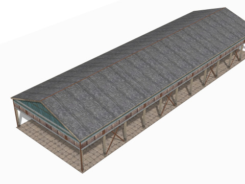 Ancien b&acirc;timent industriel Modèle 3D