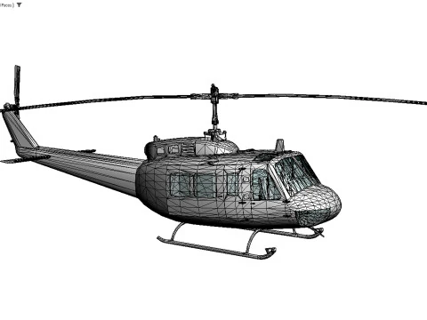 Elicottero UH1 Modello 3D