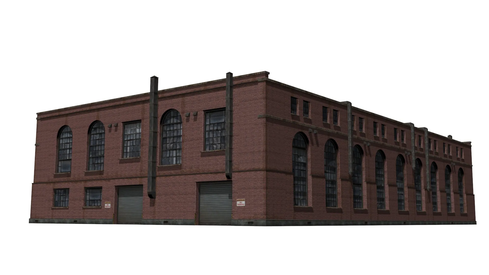 Old brick factory 3D Model .c4d .max .obj .3ds .fbx .stl .blend 