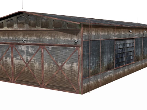 Hangar old rusty 3D Model