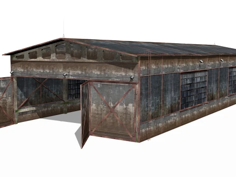 Hangar old rusty 3D Model