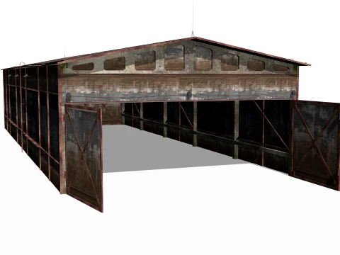 Hangar old rusty 3D Model