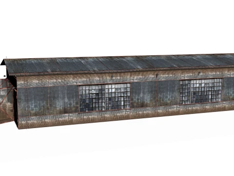 Hangar old rusty 3D Model