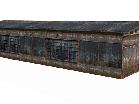 Hangar old rusty 3D Model