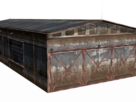 Hangar old rusty 3D Model