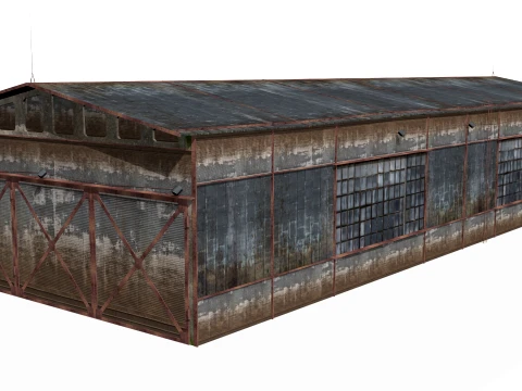 Hangar old rusty 3D Model