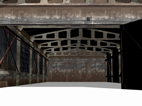 Hangar old rusty 3D Model