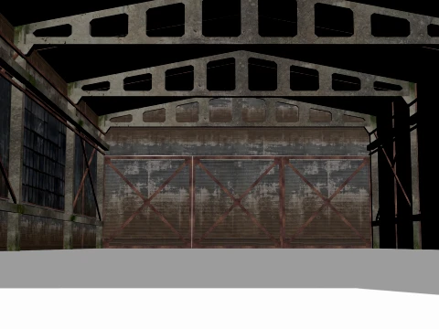 Hangar old rusty 3D Model