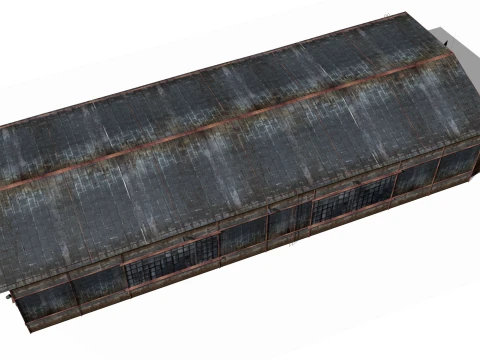 Hangar old rusty 3D Model