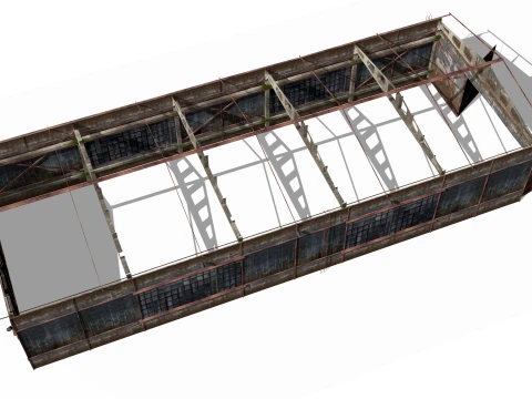 Hangar old rusty 3D Model