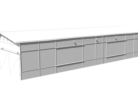 Hangar old rusty 3D Model