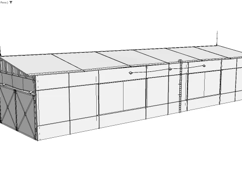 Hangar old rusty 3D Model