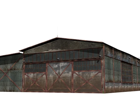 Hangar old rusty 3D Model