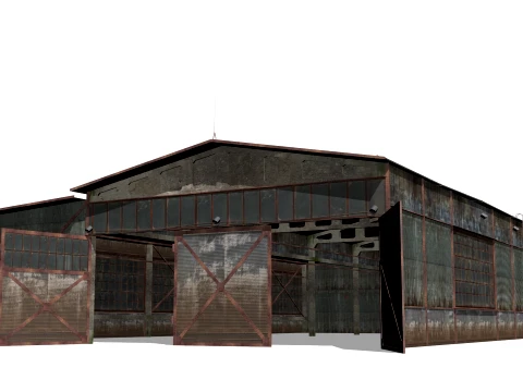 Hangar old rusty 3D Model