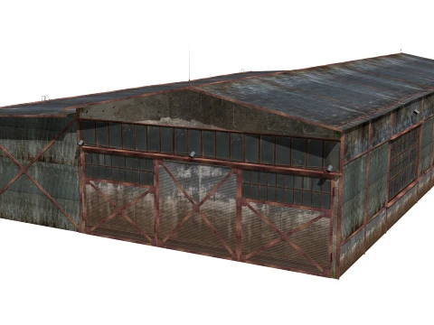 Hangar old rusty 3D Model