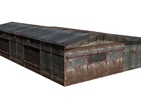 Hangar old rusty 3D Model
