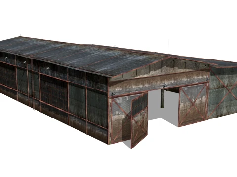 Hangar old rusty 3D Model