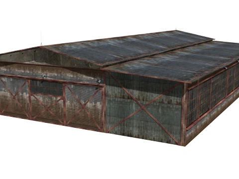 Hangar old rusty 3D Model