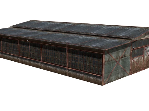 Hangar old rusty 3D Model