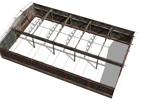 Hangar old rusty 3D Model