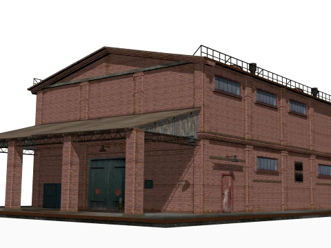 Old brick warehouse 3D Model
