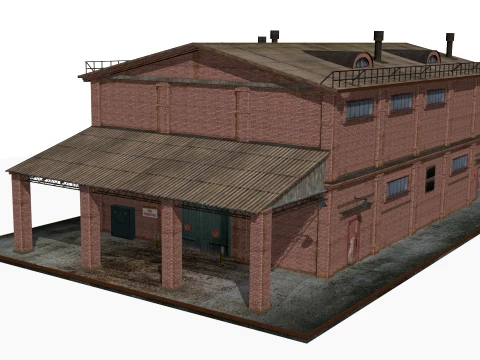 Old brick warehouse 3D Model
