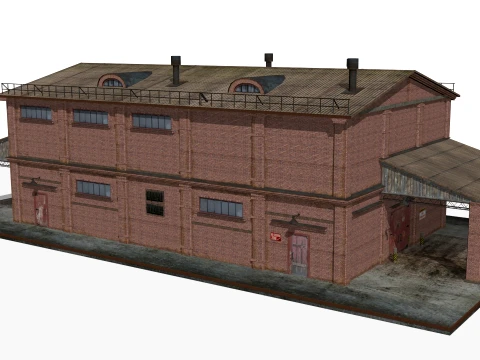 Old brick warehouse 3D Model