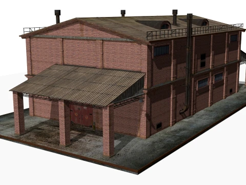 Old brick warehouse 3D Model