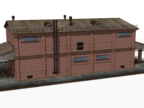 Old brick warehouse 3D Model