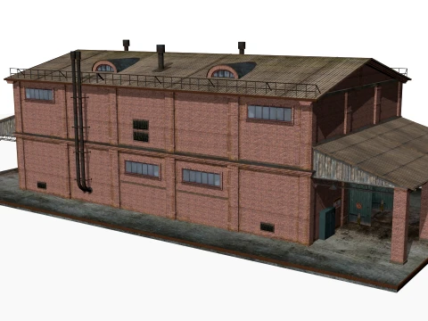 Old brick warehouse 3D Model