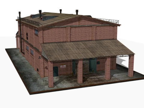 Old brick warehouse 3D Model