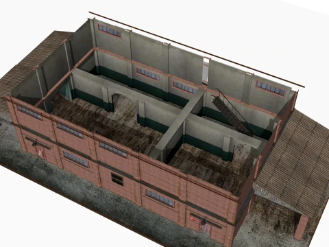 Old brick warehouse 3D Model