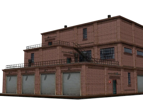 Old brick warehouse 3D Model