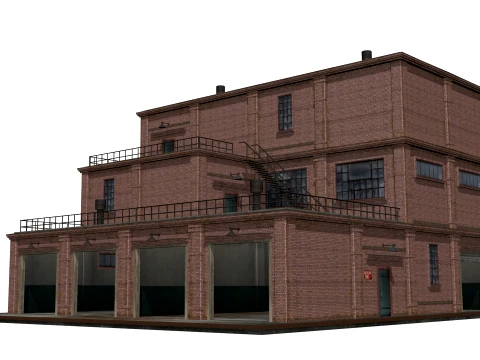 Old brick warehouse 3D Model